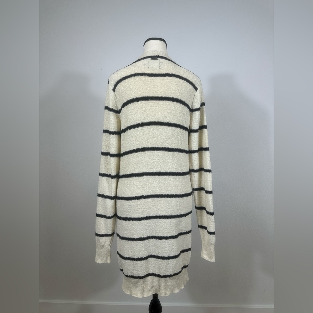 Volcom So Far So Good Black and Cream Striped Long Sleeve Sweater Dress - Picture 4 of 9